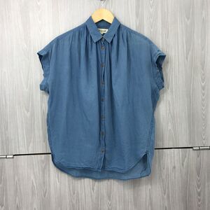 Madewell Central Shirt‎ Bright Indigo Chambray Oversized Button Front XS Casual